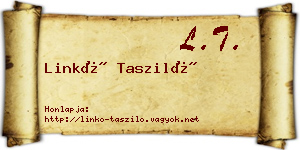 Linkó Tasziló névjegykártya